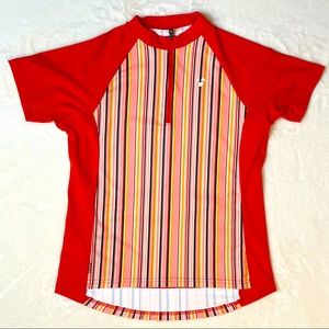 *Bontrager Solstice Cycling Shirt Orange and Multi Striped Sz M